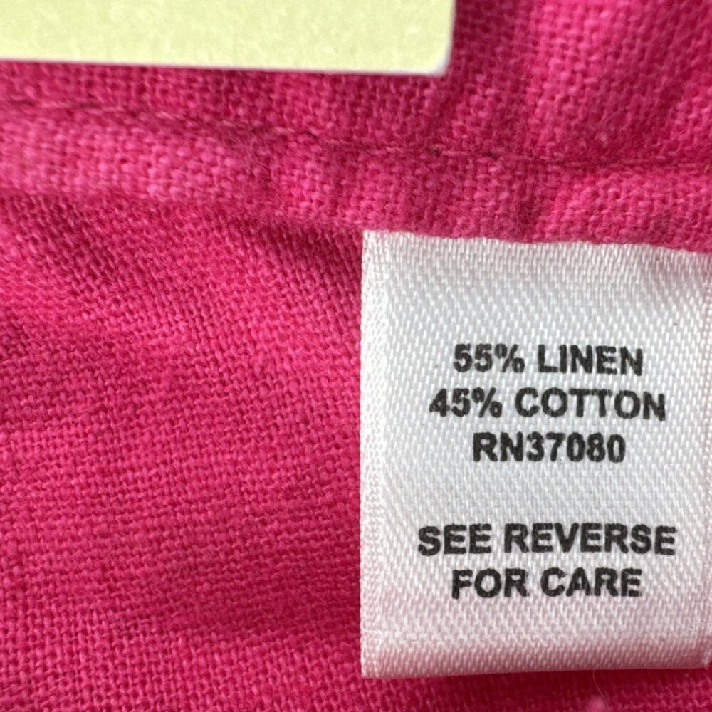 Cato Womens Capri Pants 8 Pink Linen Straight Cropped Stretch Pockets Travel NEW - Picture 6 of 9